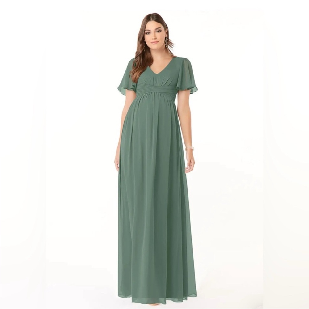Azazie Sage Green Maxi Dress
